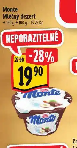 Albert Monte mléčný dezert nabídka