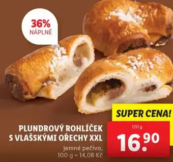 Lidl PLUNDROVÝ ROHLÍČEK S VLAŠSKÝMI OŘECHY XXL nabídka