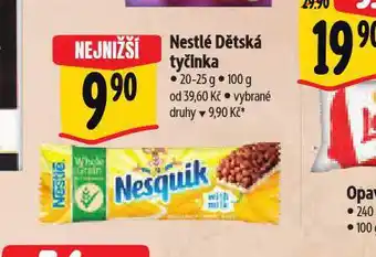 Albert Nestlé dětská tyčinka nabídka