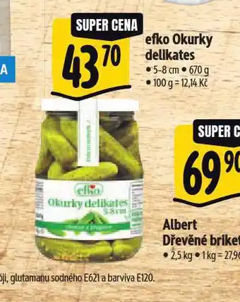 Albert Efko okurky delikates nabídka