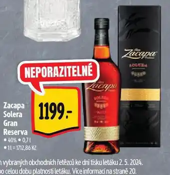 Albert Zacapa solera gran reserva nabídka