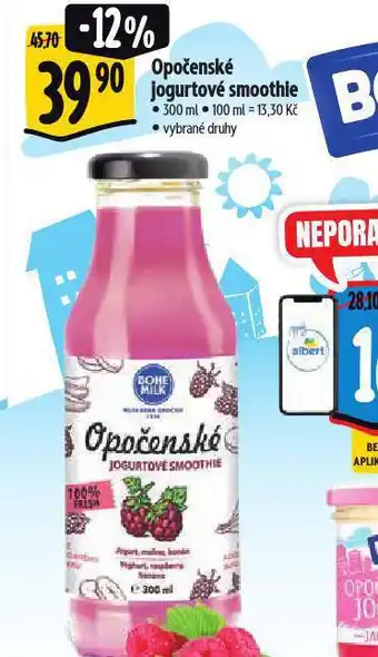 Albert Opočenské jogurtové smoothie nabídka