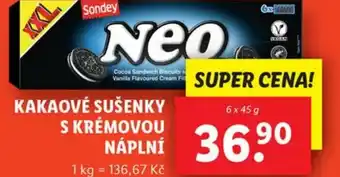 Lidl KAKAOVÉ SUŠENKY S KRÉMOVOU NÁPLNÍ nabídka