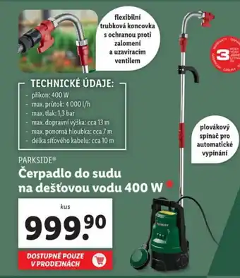 Lidl Čerpadlo do sudu na dešťovou vodu 400 W nabídka