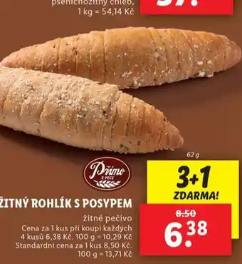 Lidl Žitný rohlík s posypem nabídka