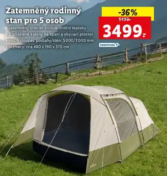 Lidl Zatemněný rodinný stan pro 5 osob nabídka