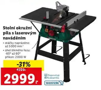 Lidl Stolní okružní pila s laserovým naváděním nabídka