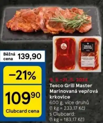 Tesco Tesco Grill Master Marinovaná vepřová krkovice nabídka