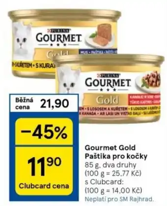 Tesco Gourmet Gold Paštika pro kočky nabídka