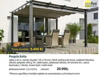 Bauhaus Pergola Kréta nabídka