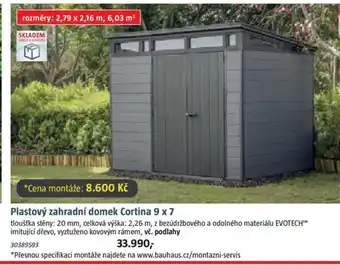 Bauhaus Plastový zahradní domek Cortina 9 x7 nabídka