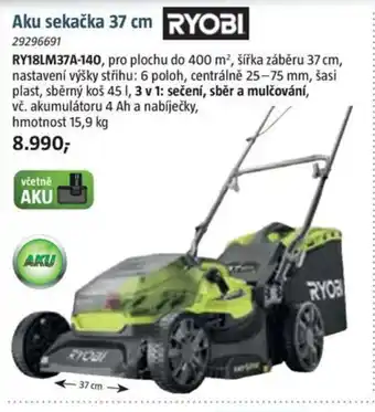 Bauhaus Aku sekačka 37 cm RYOBI nabídka