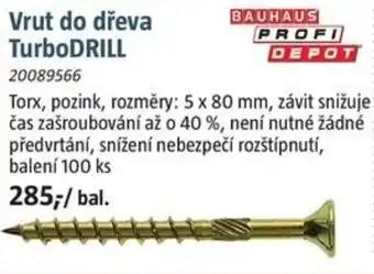 Bauhaus Vrut do dřeva TurboDRILL nabídka