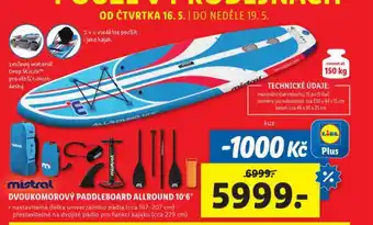 Lidl Dvoukomorový paddleboard allround 10,6 nabídka
