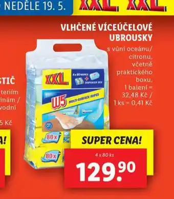 Lidl W5 vlhčené víceúčelové ubrousky nabídka