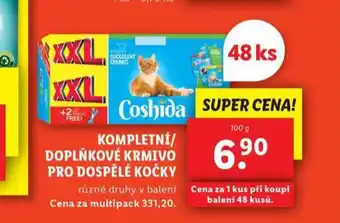 Lidl Coshida kompletní doplňkové krmivo pro dospělé kočky nabídka