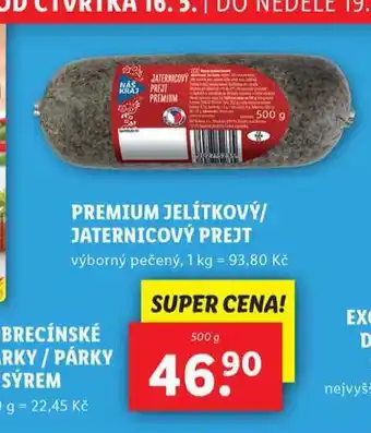 Lidl Premium jelítkový / jaternicový prejt nabídka