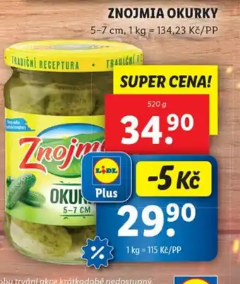 Lidl ZNOJMIA OKURKY nabídka