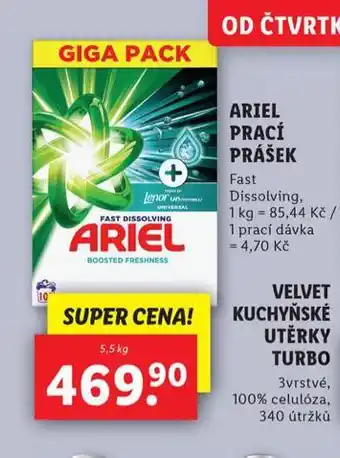 Lidl Ariel prací prostředek nabídka