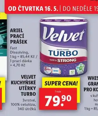 Lidl Velvet kuchyňské utěrky nabídka