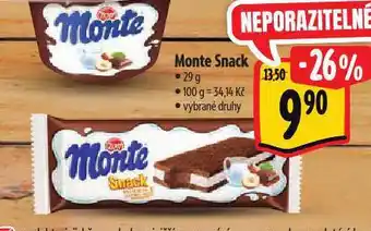 Albert Monte snack nabídka