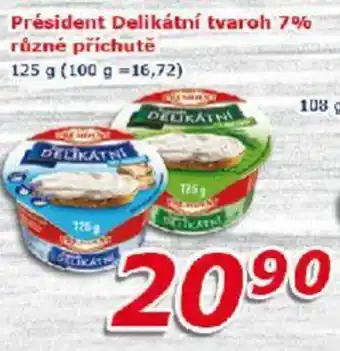 ESO MARKET Président Delikátní tvaroh 7% různé příchutě 125 g nabídka