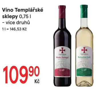 Víno Templářské sklepy 0,75 L