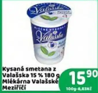 Brněnka Kysaná smetana z Valašska 15 % 180 g Mlékárna Valašské Meziříčí nabídka