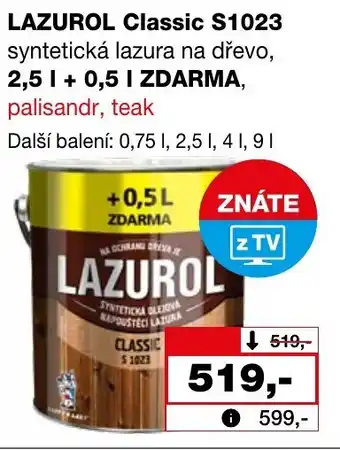 Barvy a laky drogerie LAZUROL Classic S1023 nabídka