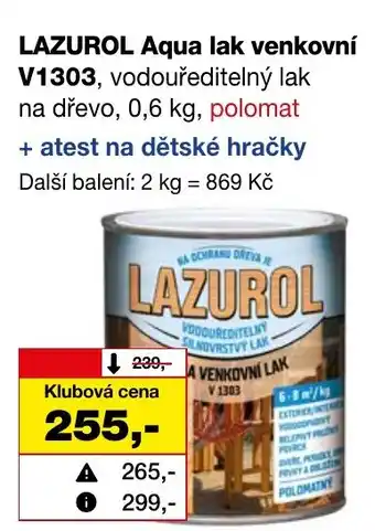 Barvy a laky drogerie LAZUROL Aqua lak venkovní V1303 nabídka