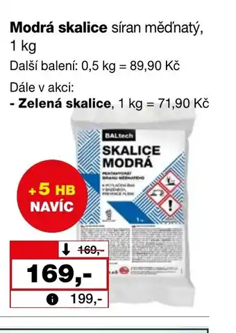 Barvy a laky drogerie Modrá skalice síran měďnatý, 1 kg nabídka