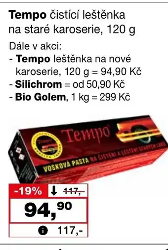 Barvy a laky drogerie Tempo čistící leštěnka na staré karoserie, 120 g nabídka