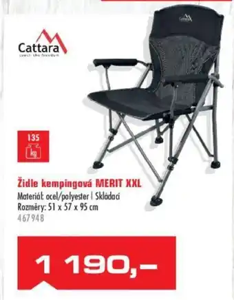 Židle kempingová MERIT XXL
