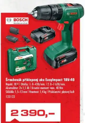 Uni Hobby Šroubovák příklepový aku EasyImpact 18V-40 nabídka