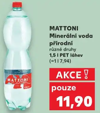 Kaufland MATTONI Minerální voda přírodní 1.5L nabídka