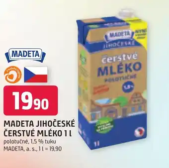 Trefa MADETA JIHOČESKÉ ČERSTVÉ MLÉKO 1 l. nabídka