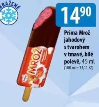 Bala Prima Mrož jahodový s tvarohem v tmavé, bílé polevě, 45 ml nabídka