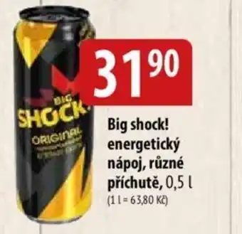 Big shock! energetický nápoj, různé příchutě, 0,5 l.