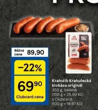 Tesco Krahulecká klobása nabídka