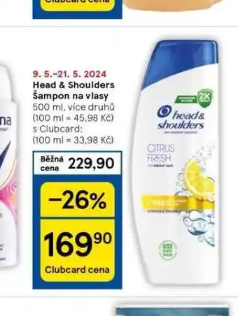 Tesco Head & shoulders šampon na vlasy nabídka