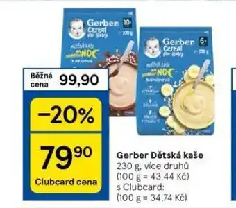 Tesco Gerber dětská kaše nabídka