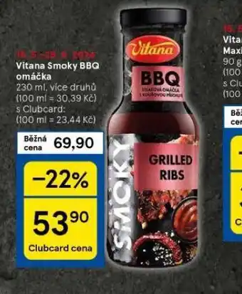 Tesco Vitana smoky bbq omáčka nabídka