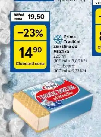Tesco Prima tradiční zmrzlina od mrazíka nabídka