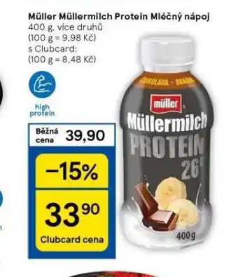 Tesco Muller mullermilch protein mléčný nápoj nabídka