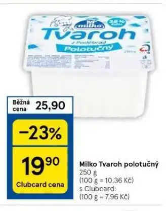 Tesco Milko tvaroh nabídka