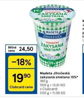 Tesco Madeta jihočeská zakysaná smetana nabídka