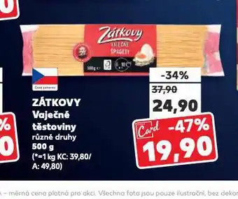 Kaufland Zátkovy vaječné těstoviny nabídka