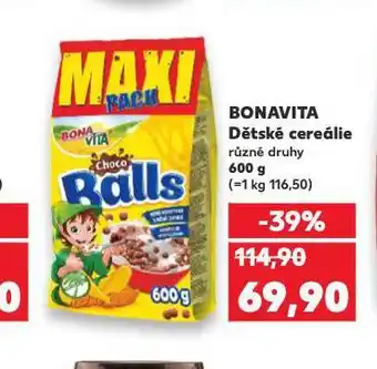 Kaufland Bonavita dětské cereálie nabídka