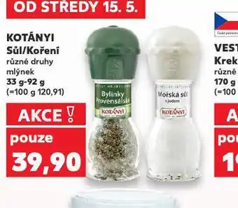 Kaufland Kotányi sůl / koření nabídka