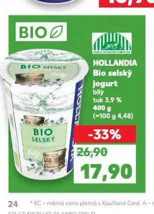 Kaufland Hollandia bio selský jogurt bílý nabídka